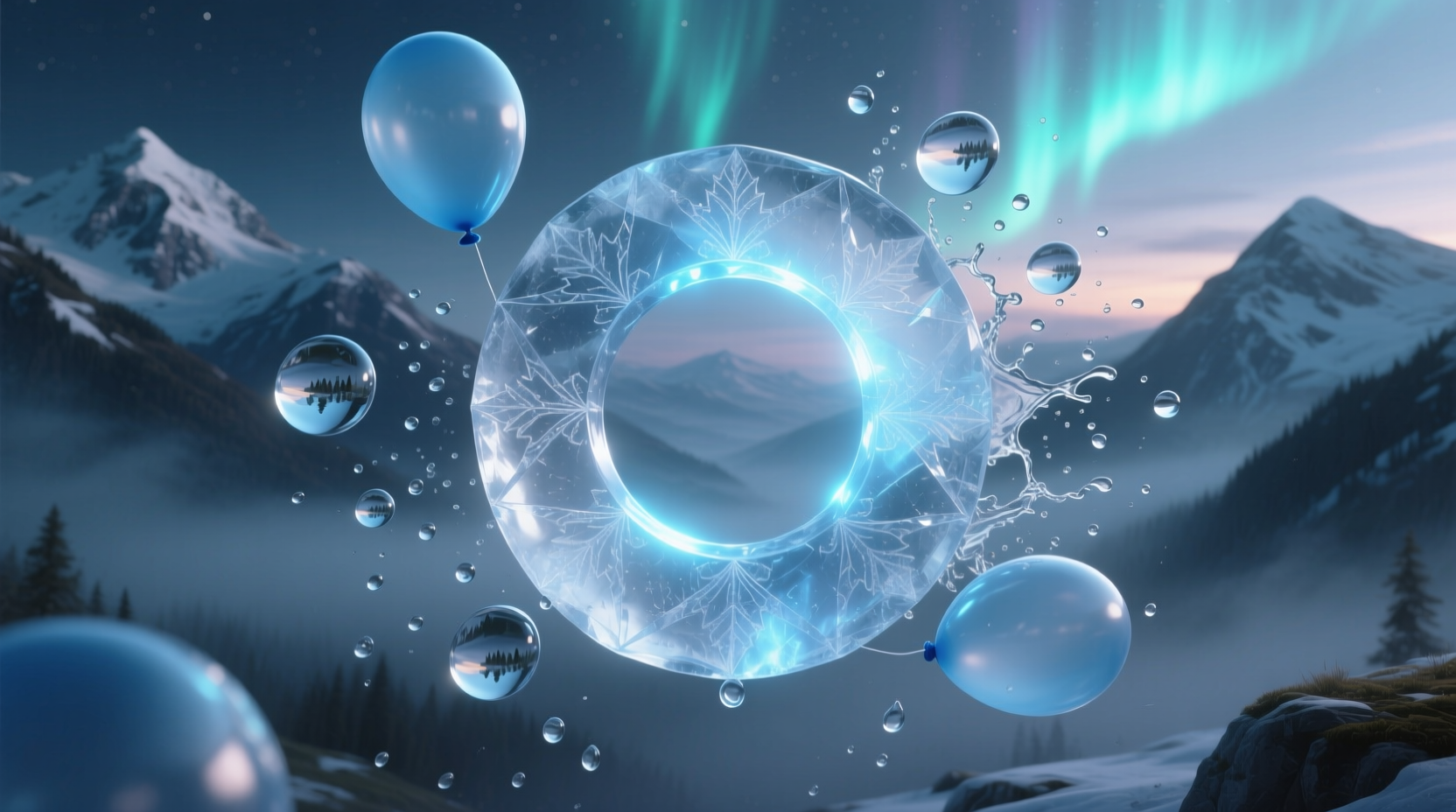 make circular ice with water balloons