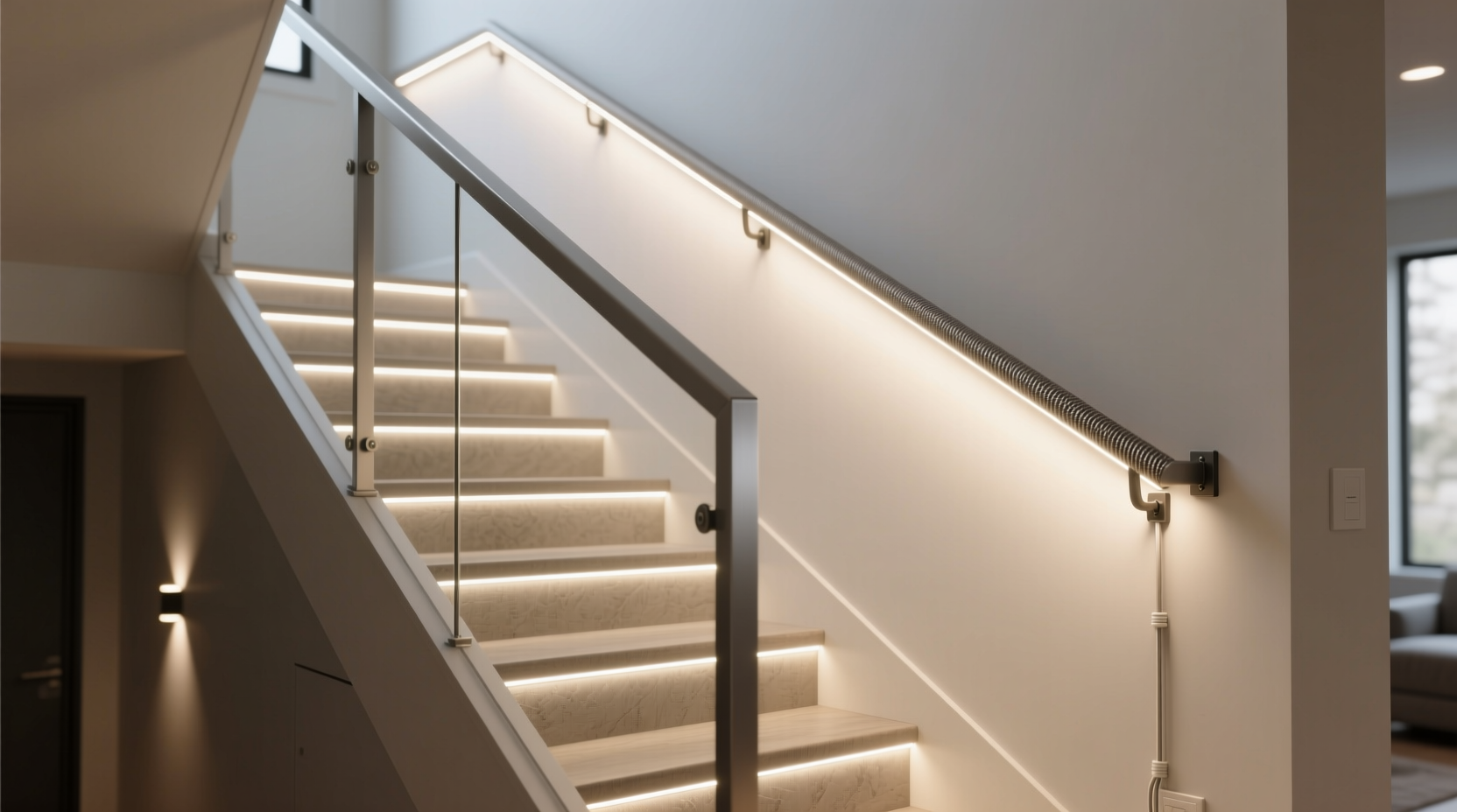 how to decorate a stair railing with lights without creating tripping hazards