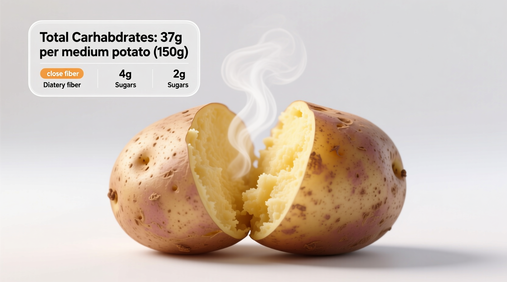 Baked Potato Carb Count: 37g in Medium Potato (USDA Data)