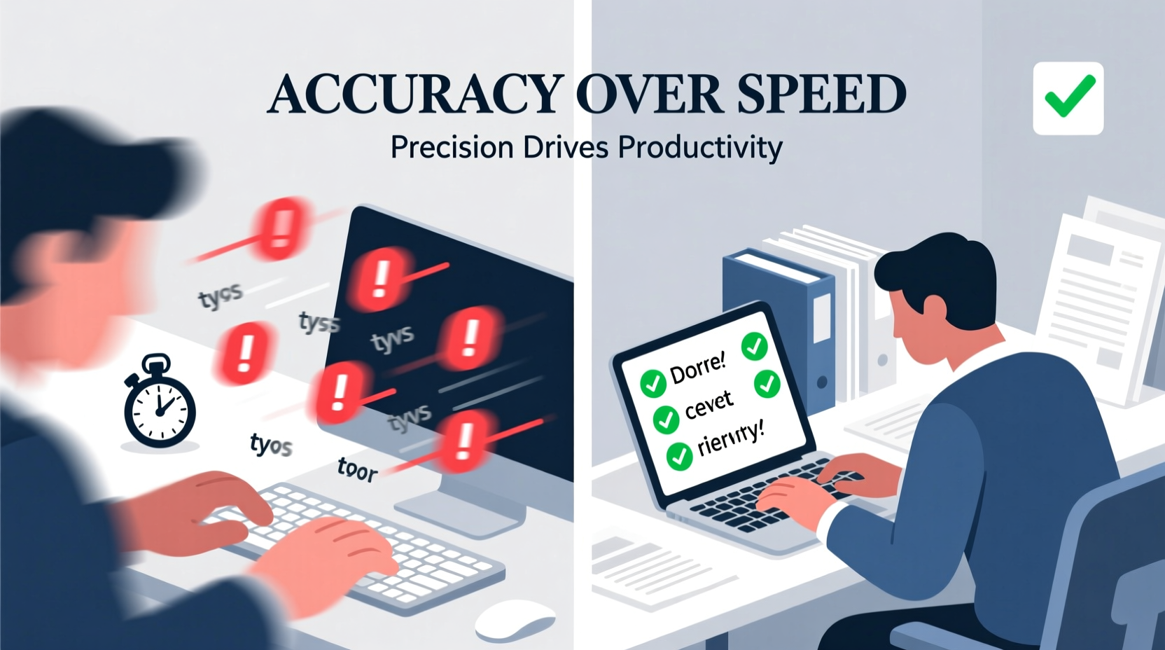 does typing speed affect productivity or is accuracy more important
