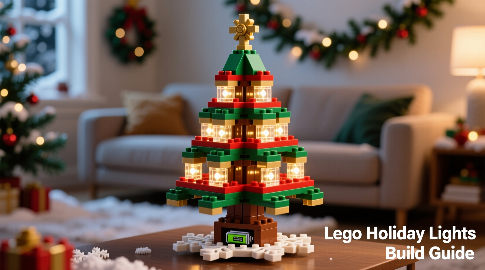 how to build a lego christmas tree that supports tiny working lights