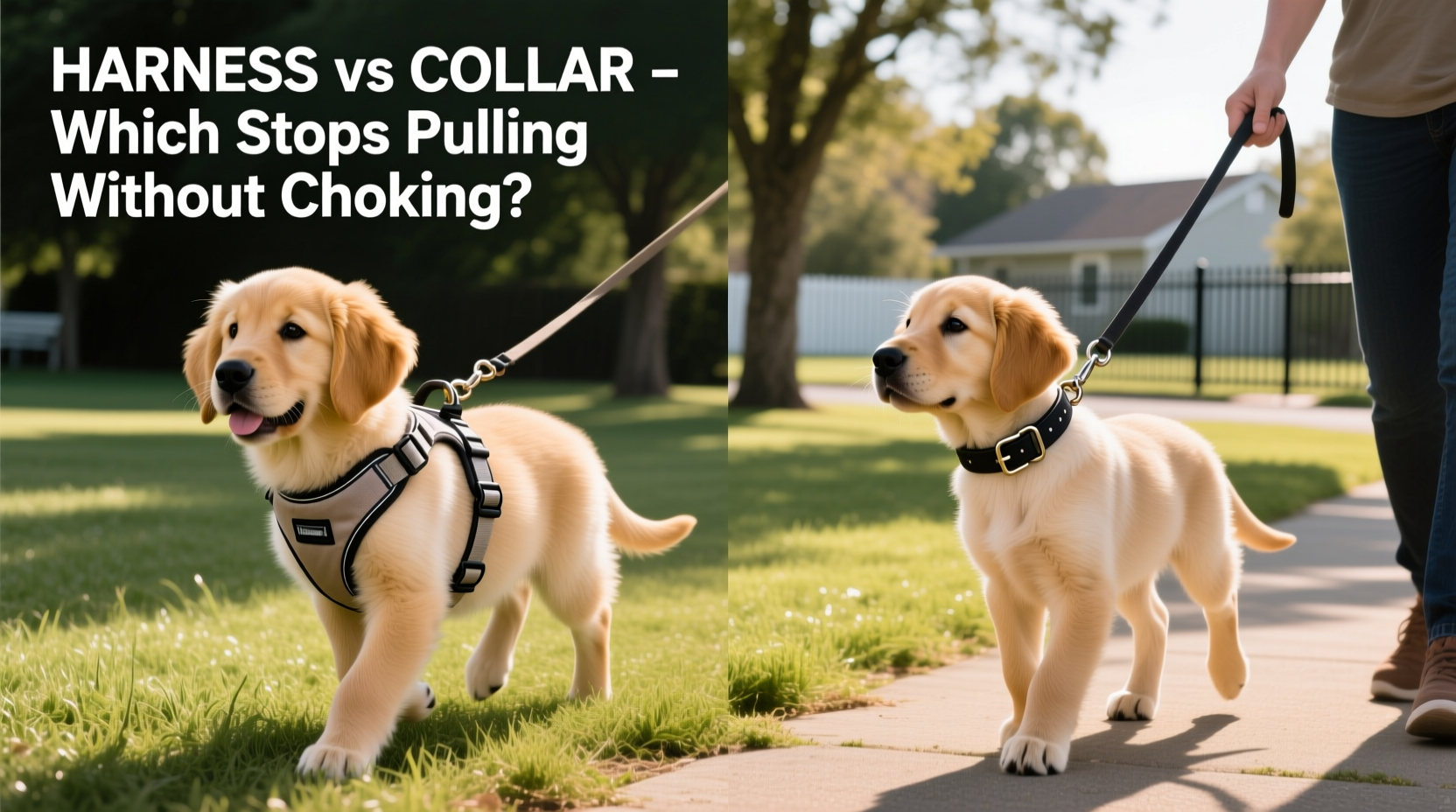 harness vs collar for puppies which stops pulling without choking