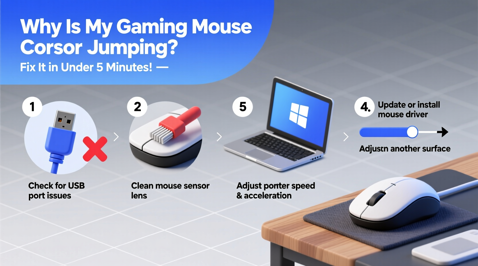 why is my gaming mouse cursor jumping and how to fix it in under 5 minutes