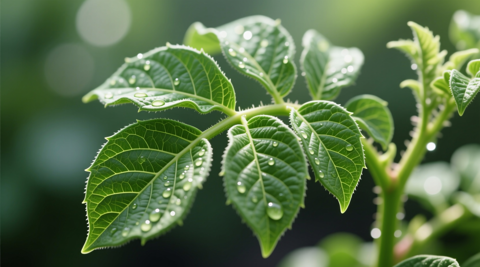 Close-up of healthy potato plant leaves showing characteristic compound leaf structure