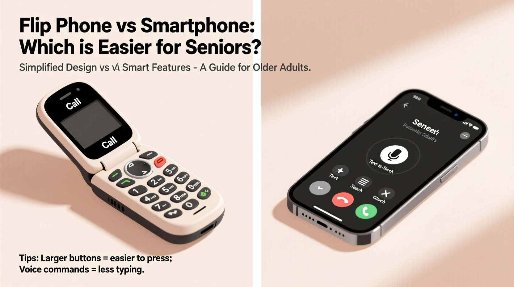 flip phone vs smartphone for seniors which is easier to learn