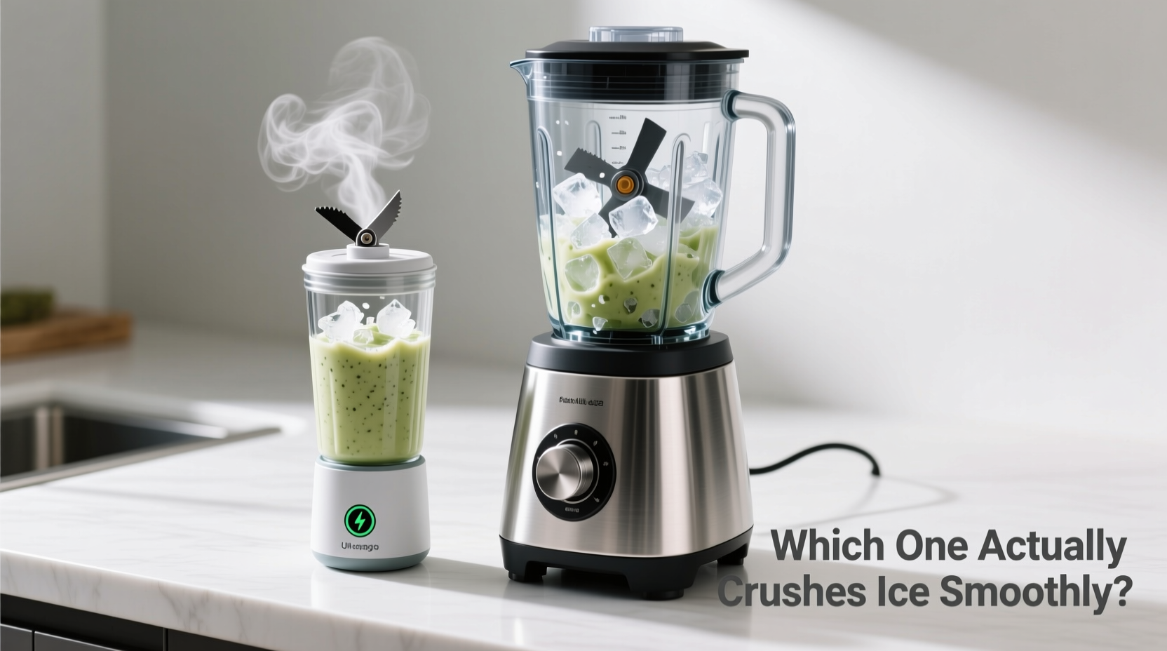 portable blender vs full size which actually crushes ice smoothly