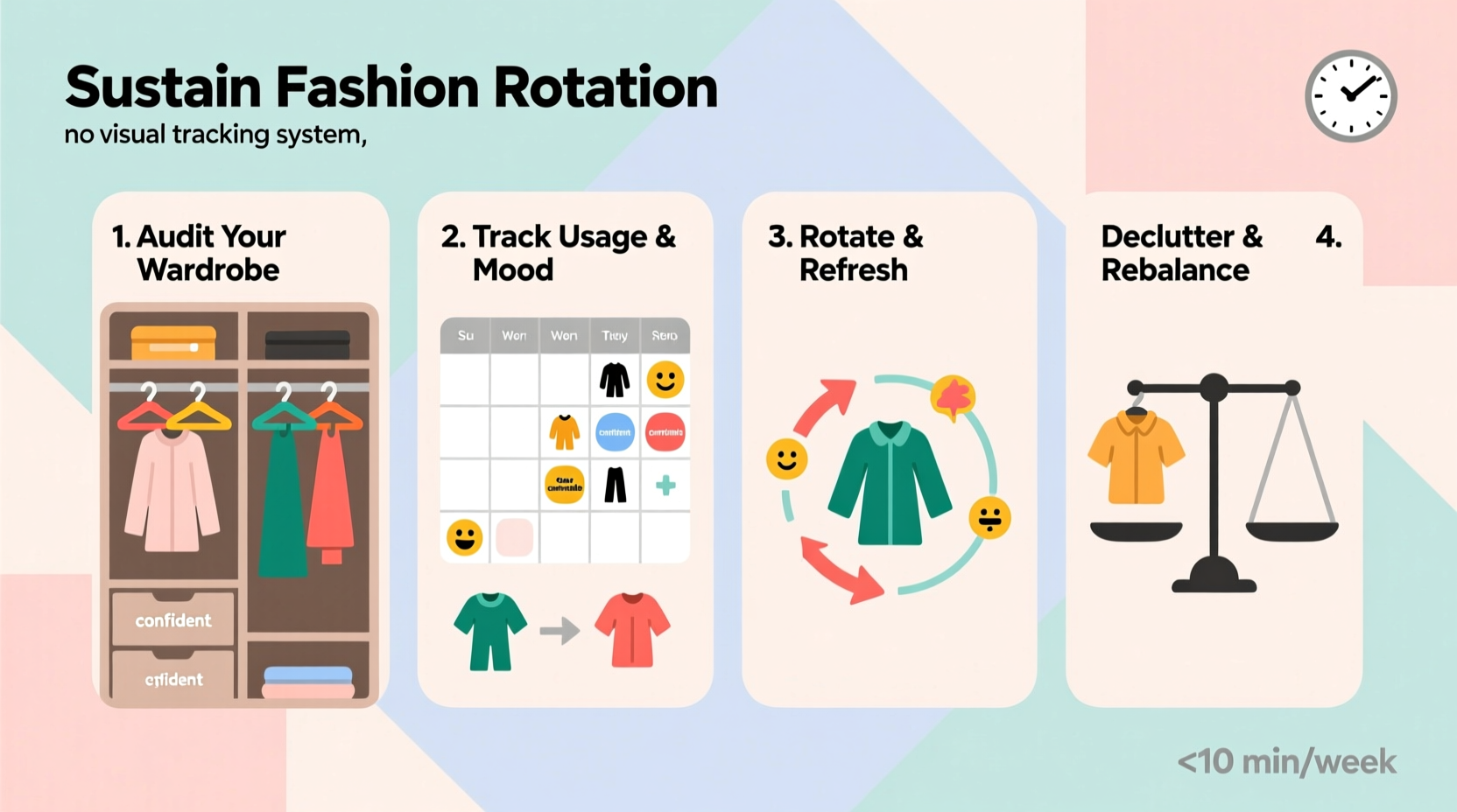 closet organization for sustainable fashion rotation