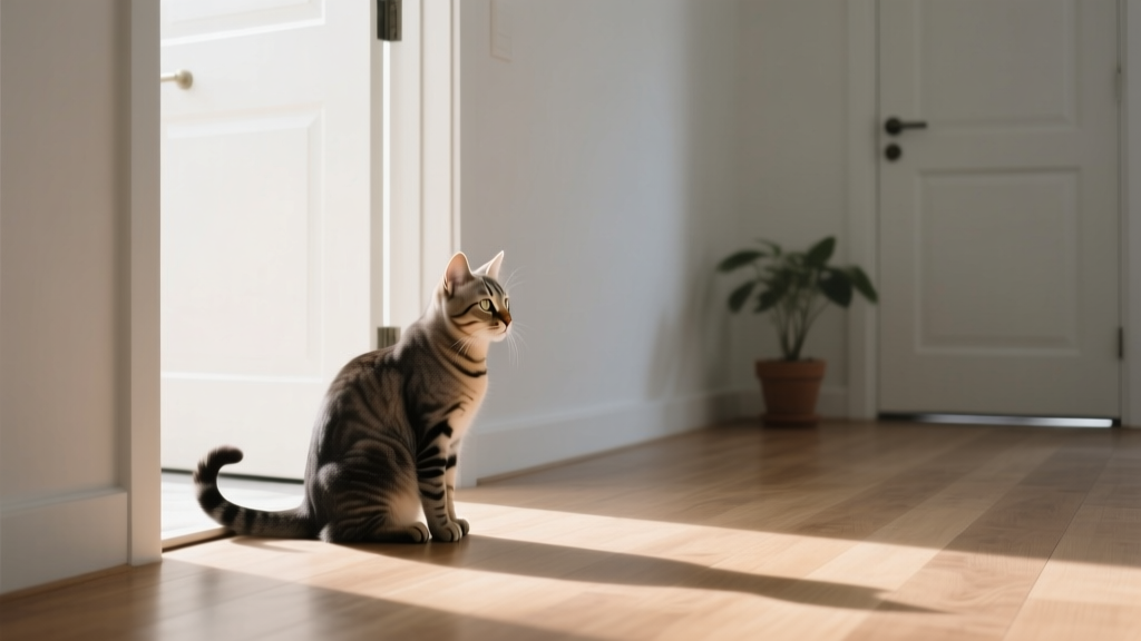Cat Doorway Waiting: Separation Behavior Pattern