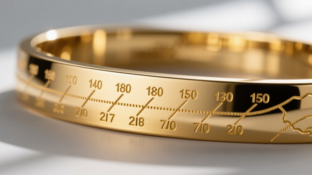 Extreme macro photography of deep laser-engraved geographic coordinates on an 18k gold vermeil bracelet bar showing sharp edges.