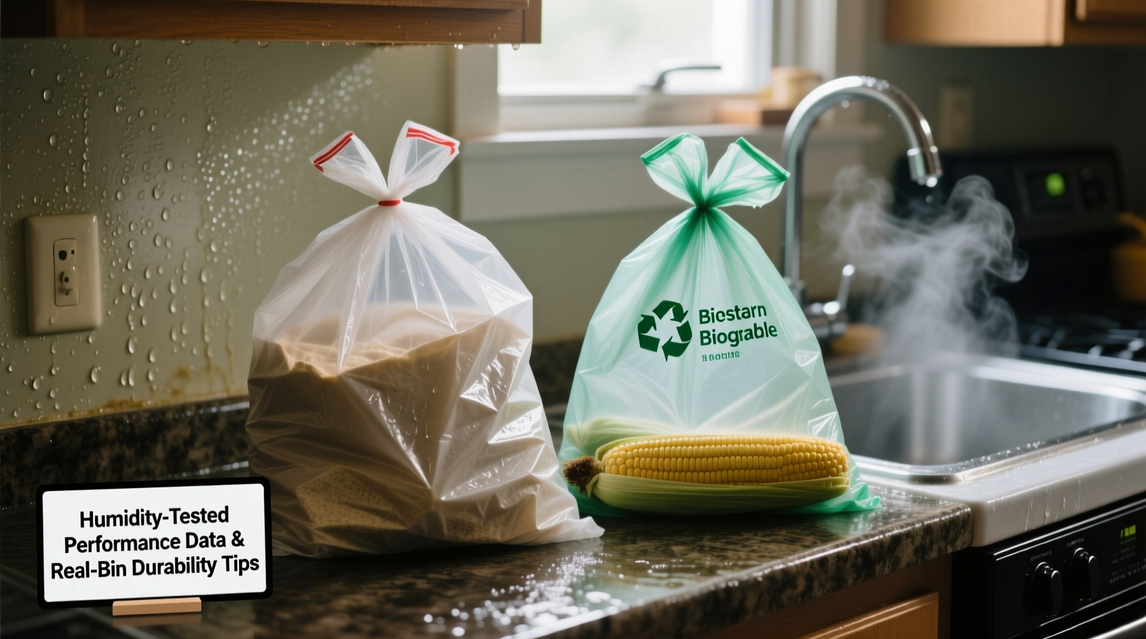 biodegradable vs cornstarch bags in humid kitchens
