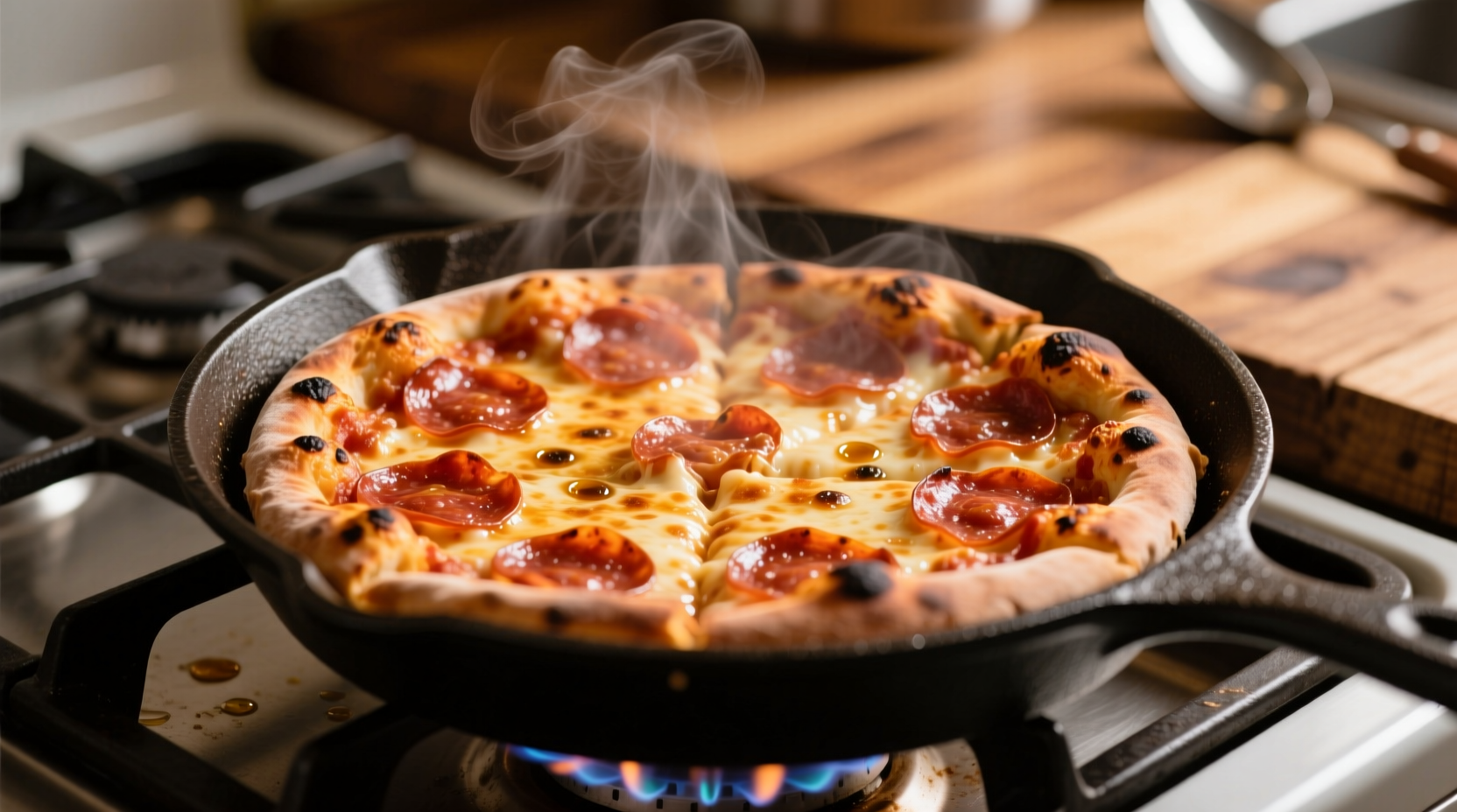 reheat your pizza on the stove top for fast pizza with