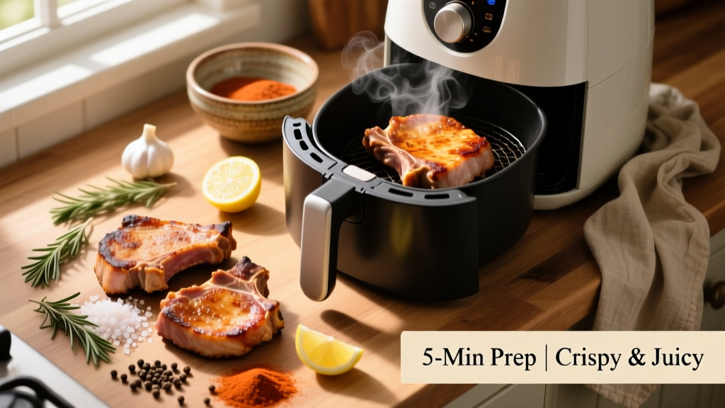 Crispy Dry Rub Pork Chops in Air Fryer (5-Min Prep!)