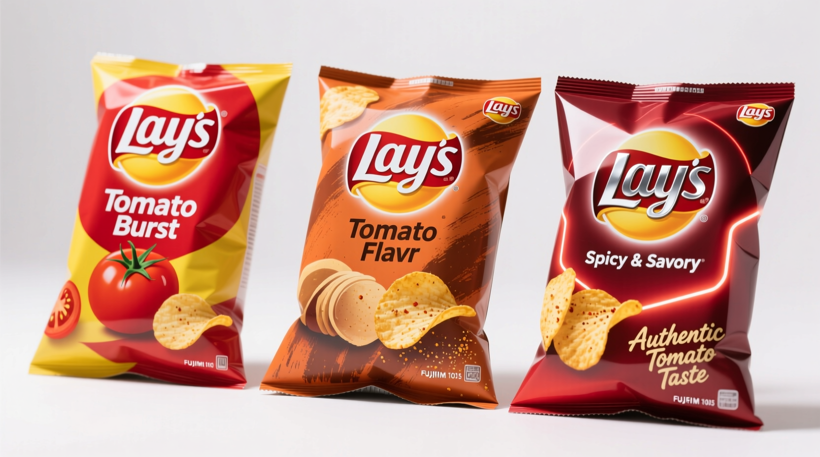 Lay's tomato flavor chips packaging comparison