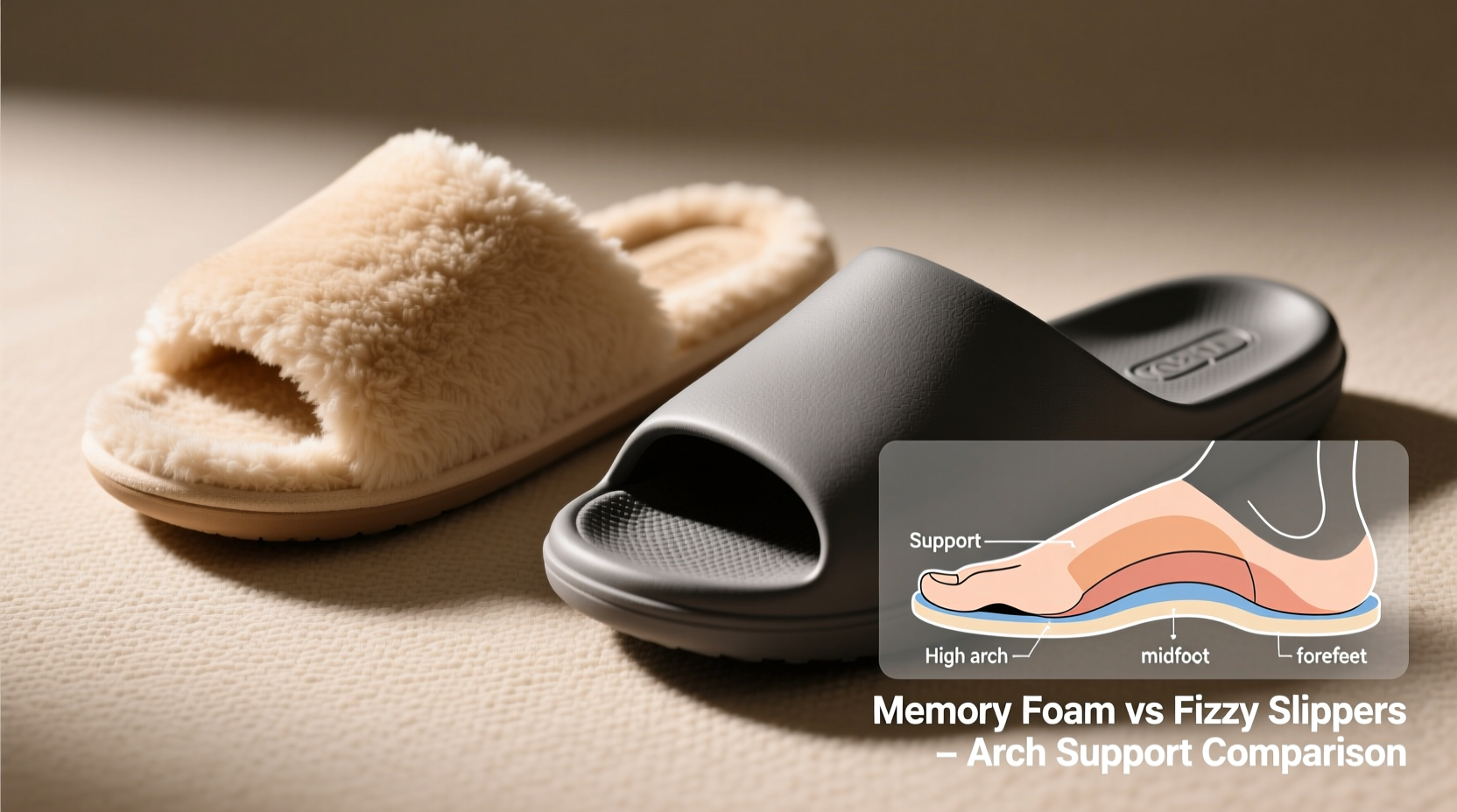 fuzzy slippers vs memory foam which provides better arch support