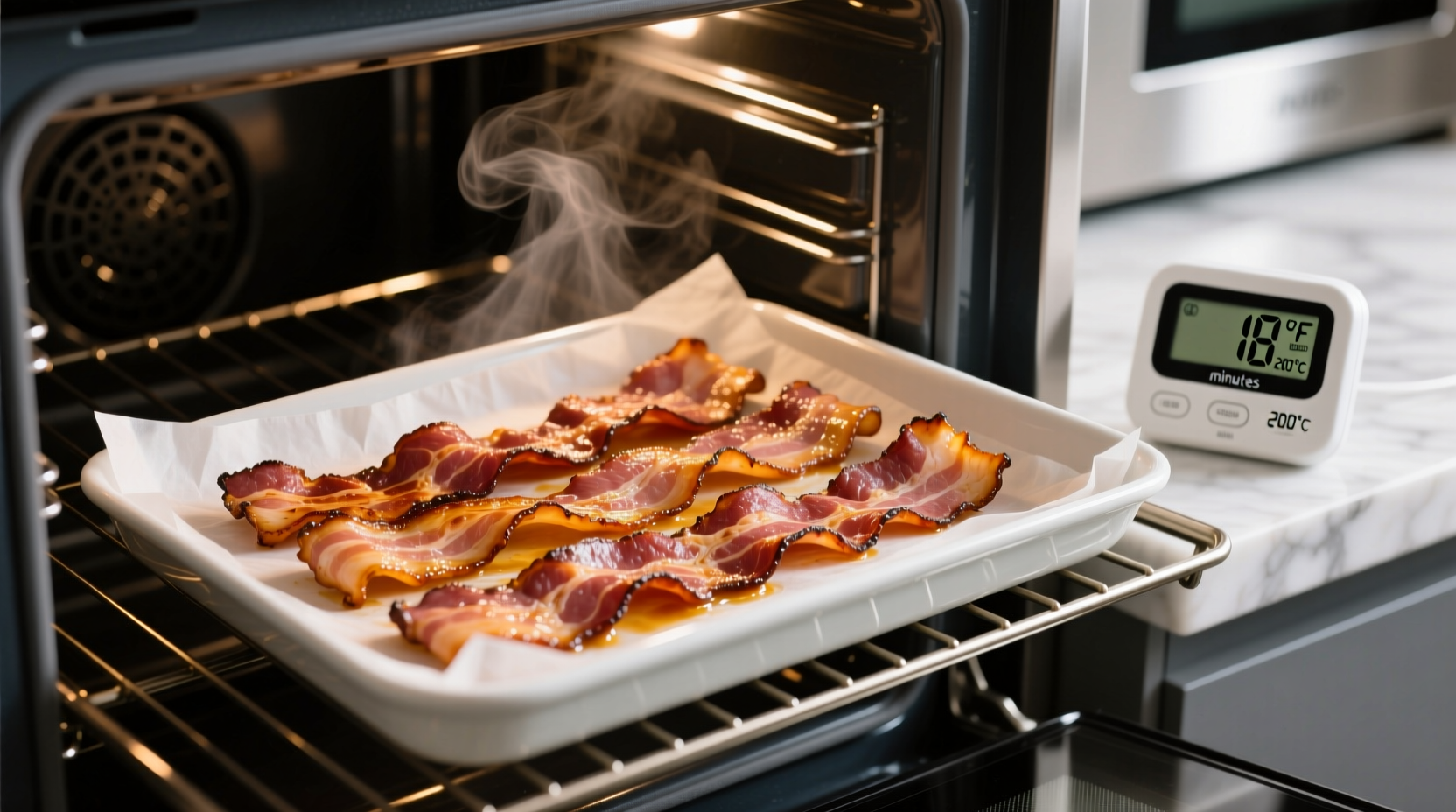 how long cook bacon in oven