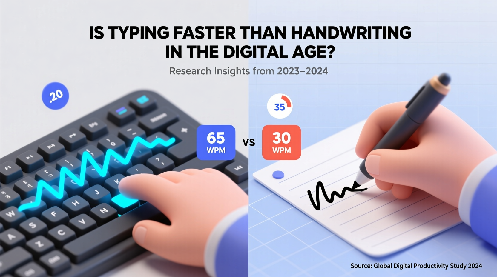 is typing faster than handwriting in the digital age research insights