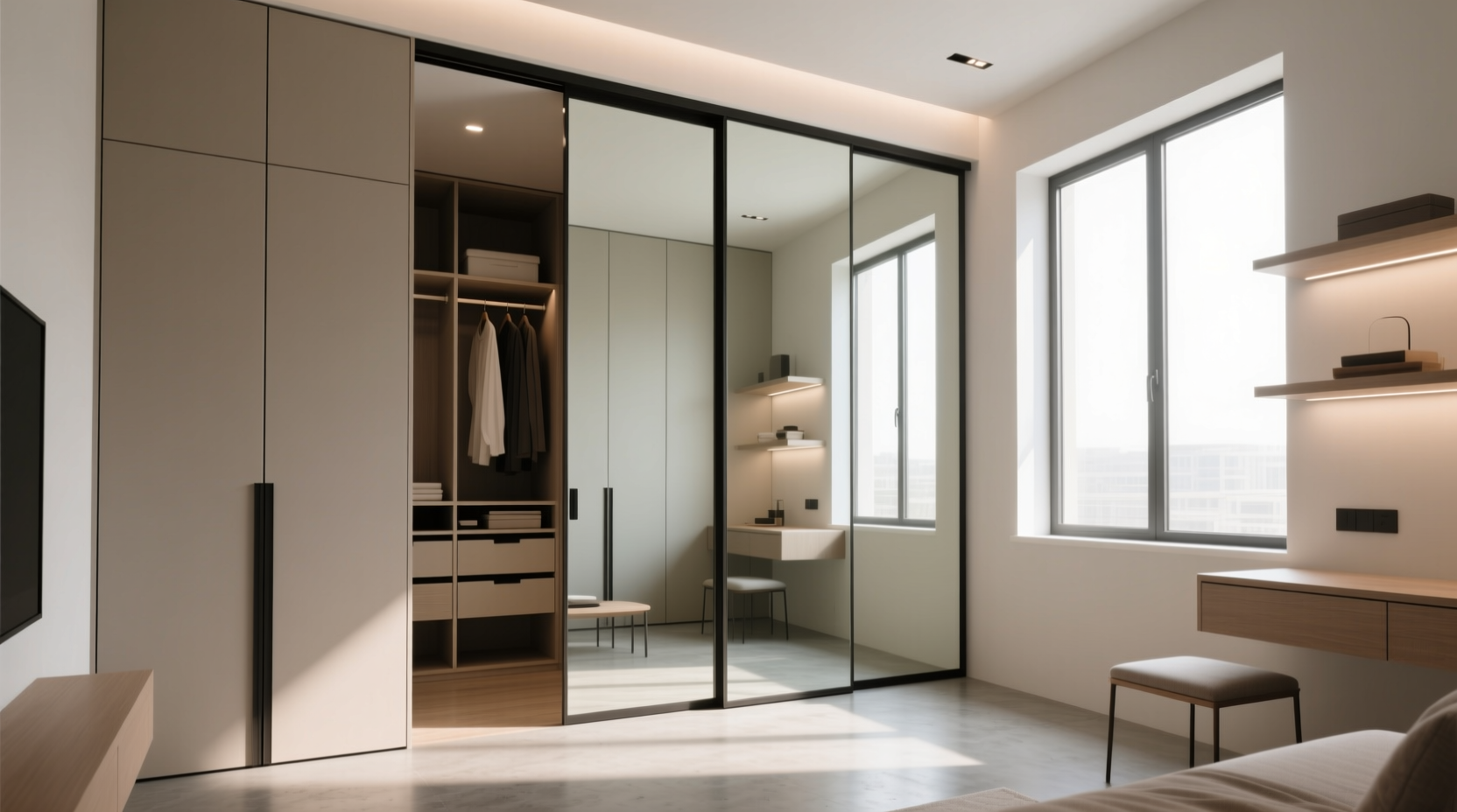 mirrored sliding closet door worth it for tiny apartments