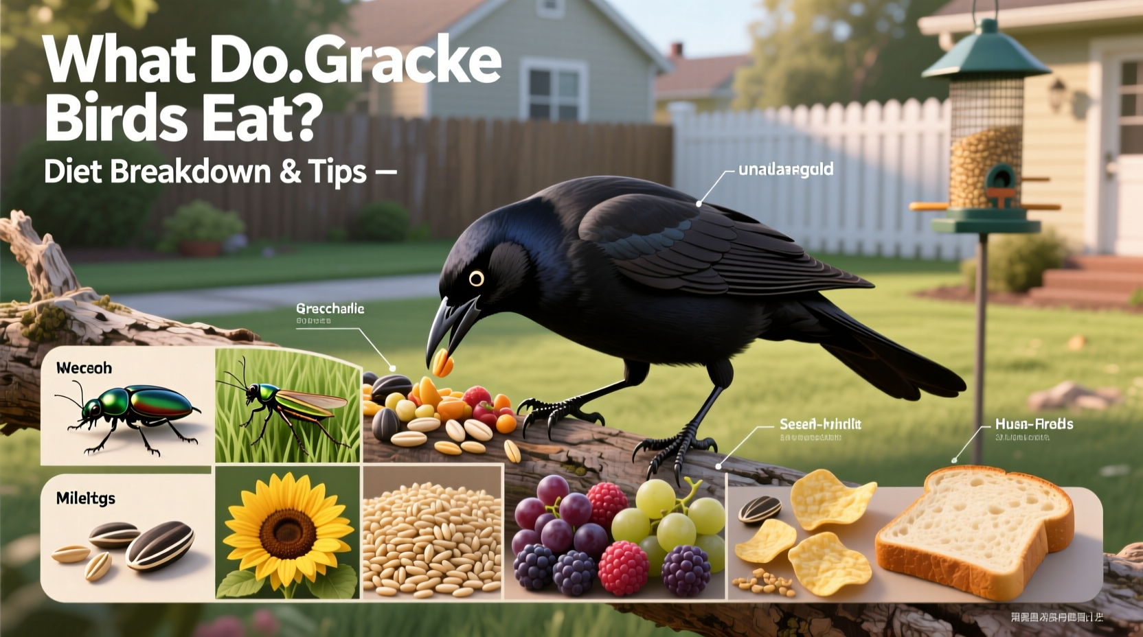 what do grackle birds eat
