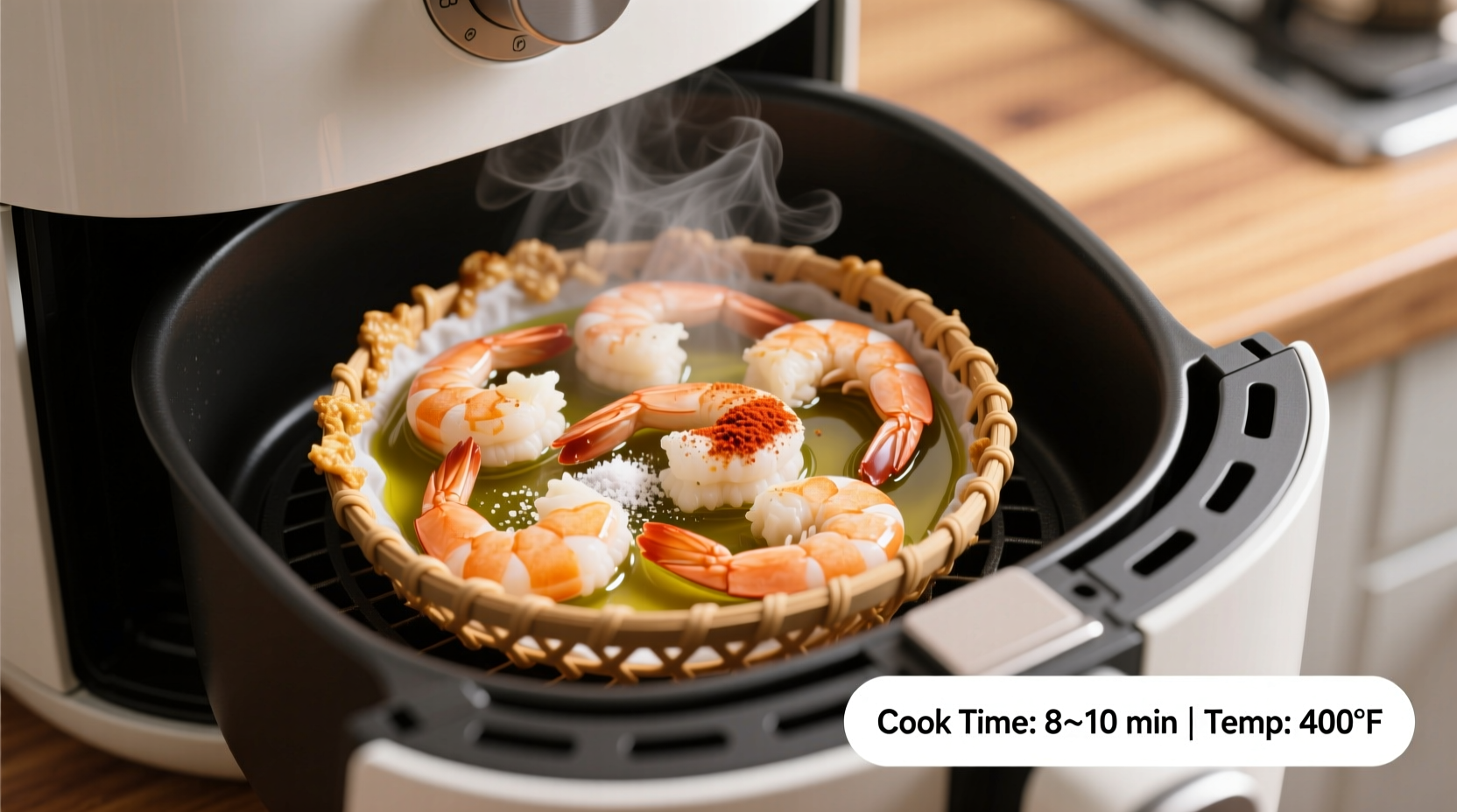 How Long to Cook Frozen Shrimp in Air Fryer: 8-12 Minutes