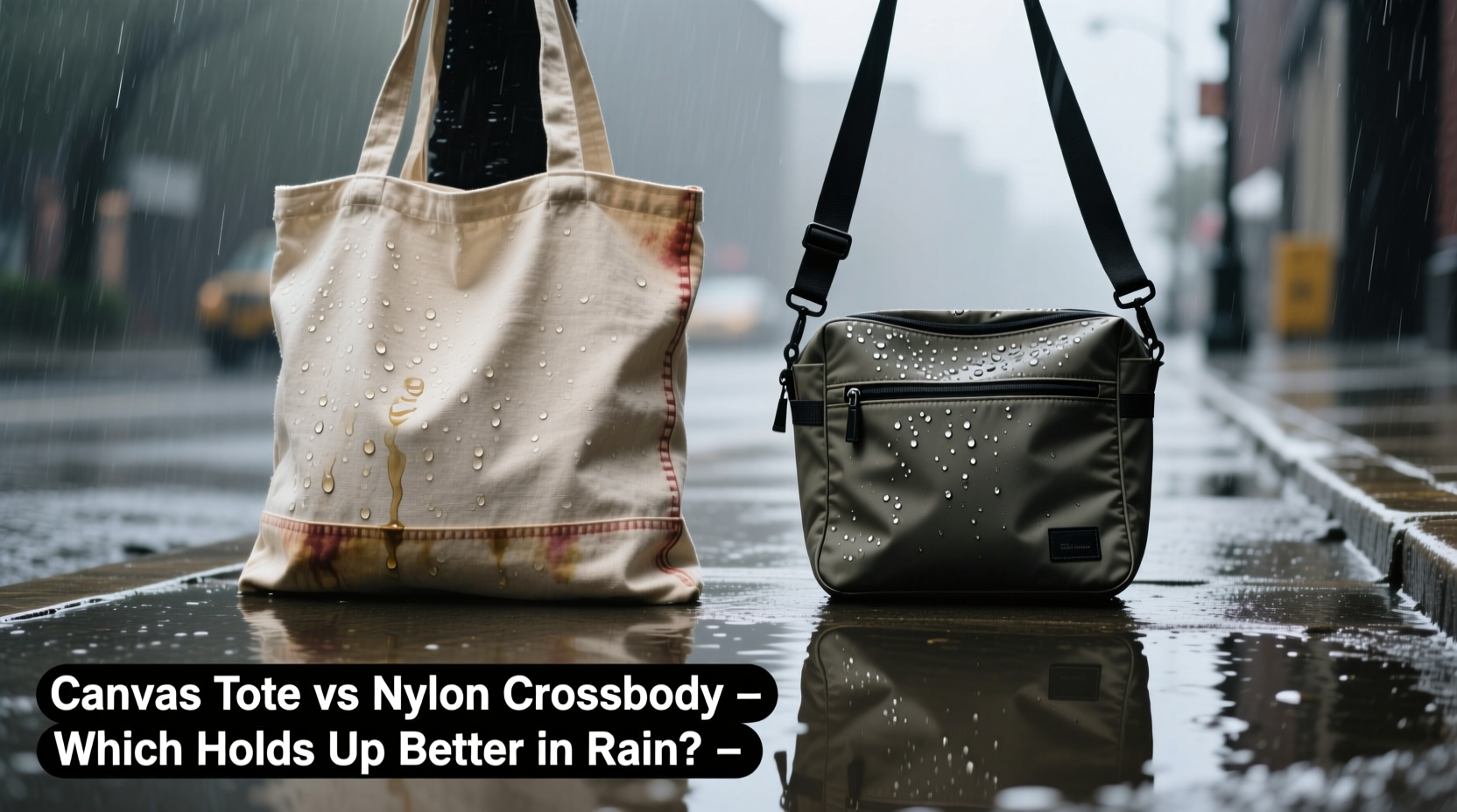 canvas tote vs nylon crossbody which holds up better in rain