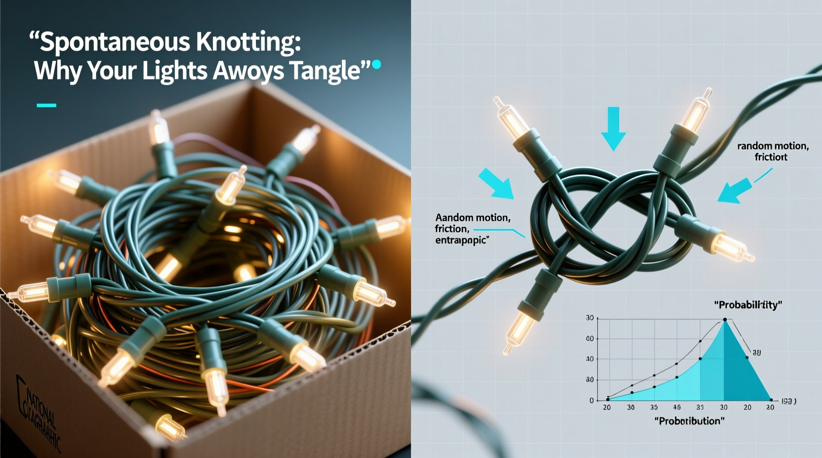 why do christmas lights always tangle in storage science of spontaneous knotting