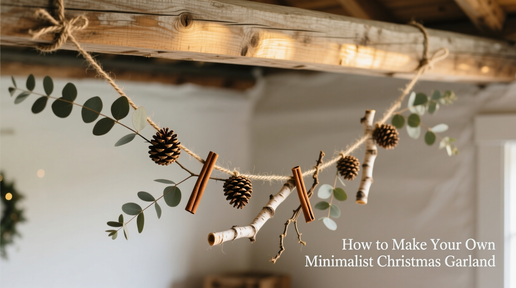 how to make your own minimalist christmas garland with foraged materials