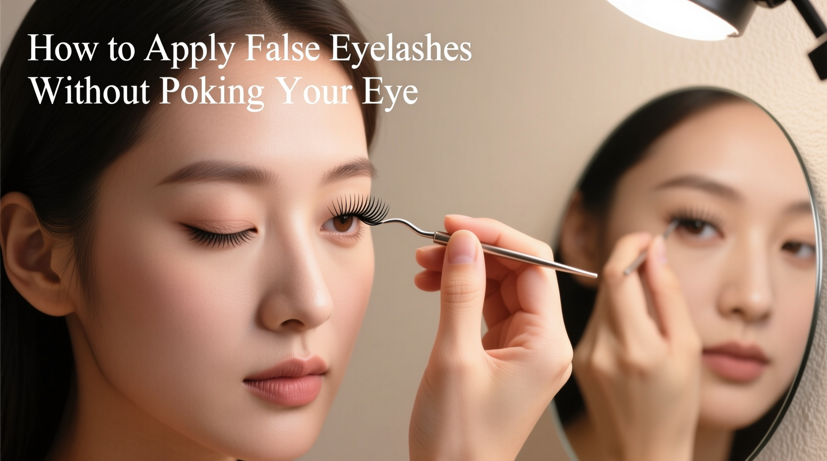 how to apply false eyelashes without poking your eye every single time
