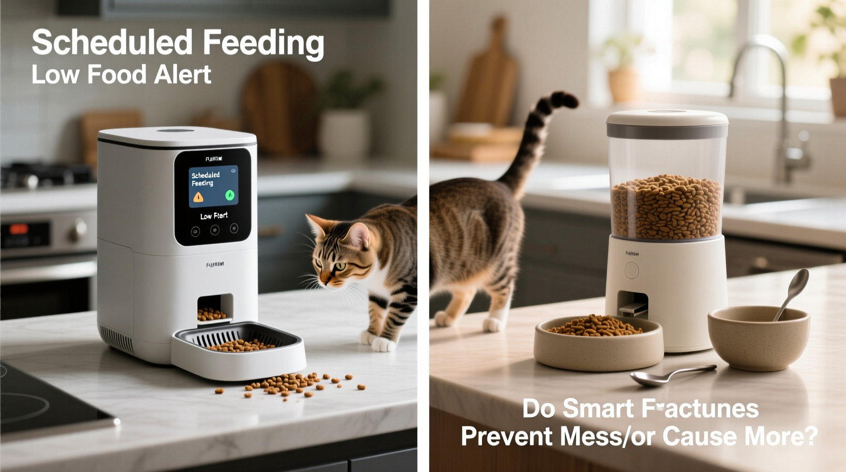 automatic vs manual pet feeders do smart features prevent mess or cause more