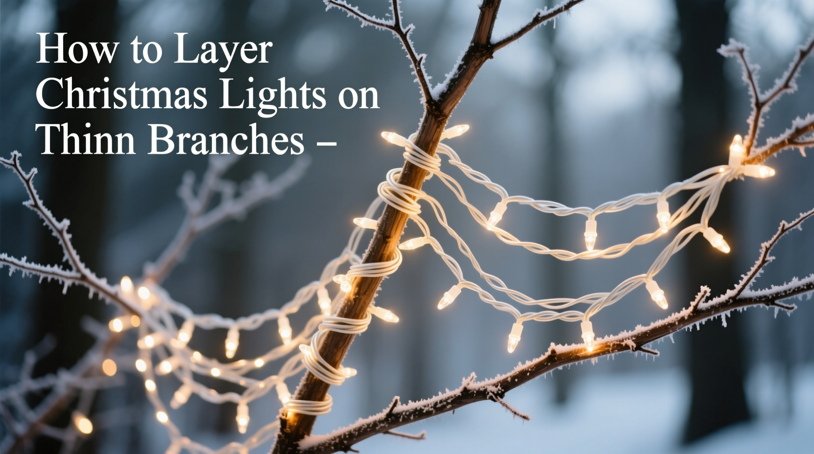 how to layer multiple strands of christmas lights on thin branches