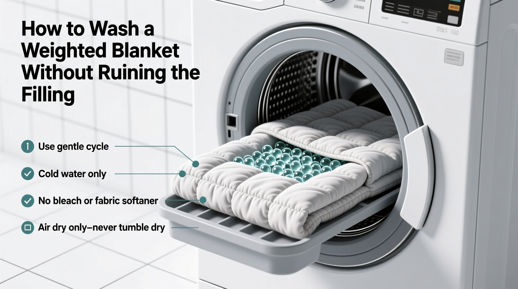 how to wash a weighted blanket without ruining the filling machine tips