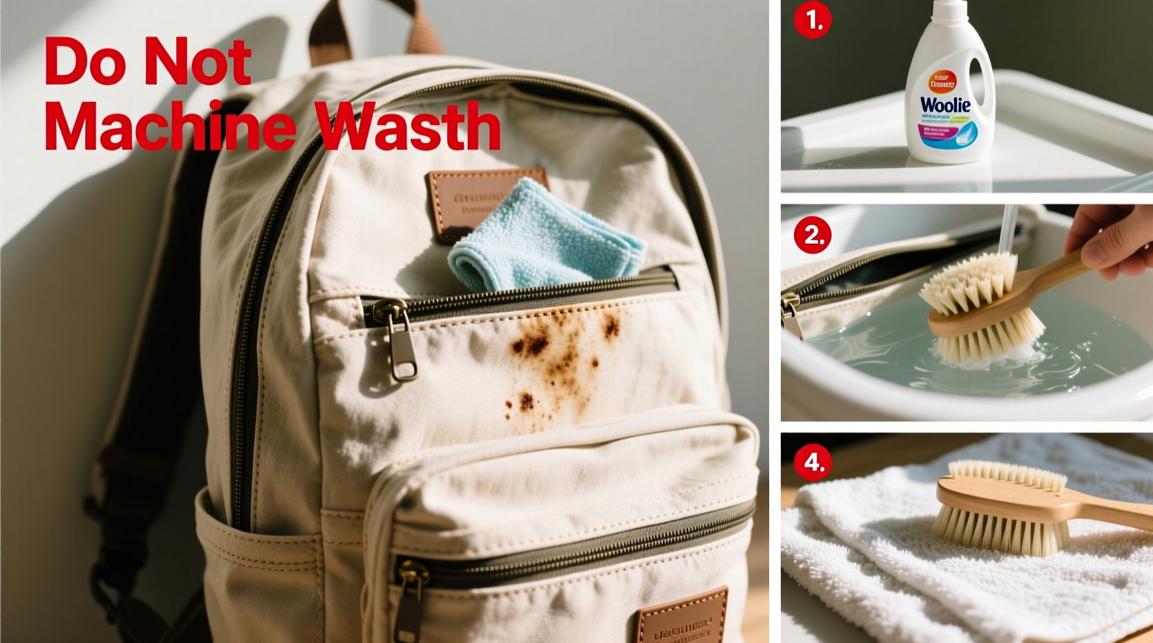 how to deep clean a fabric backpack without shrinking or fading it
