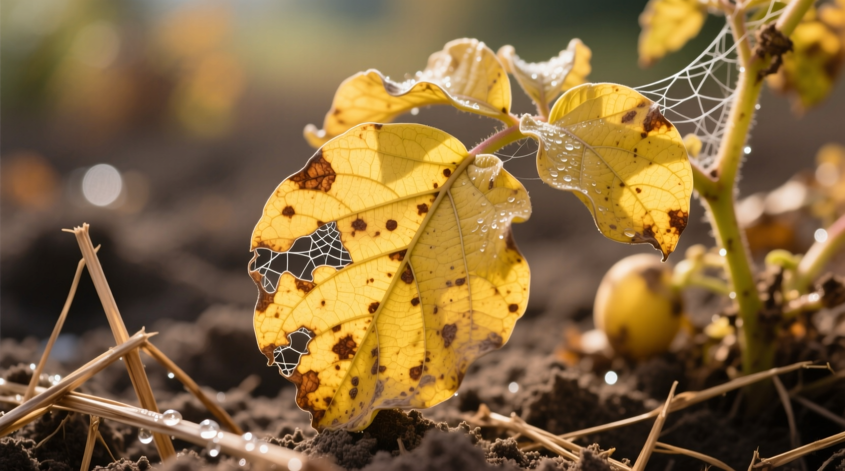 yellowing potato leaves