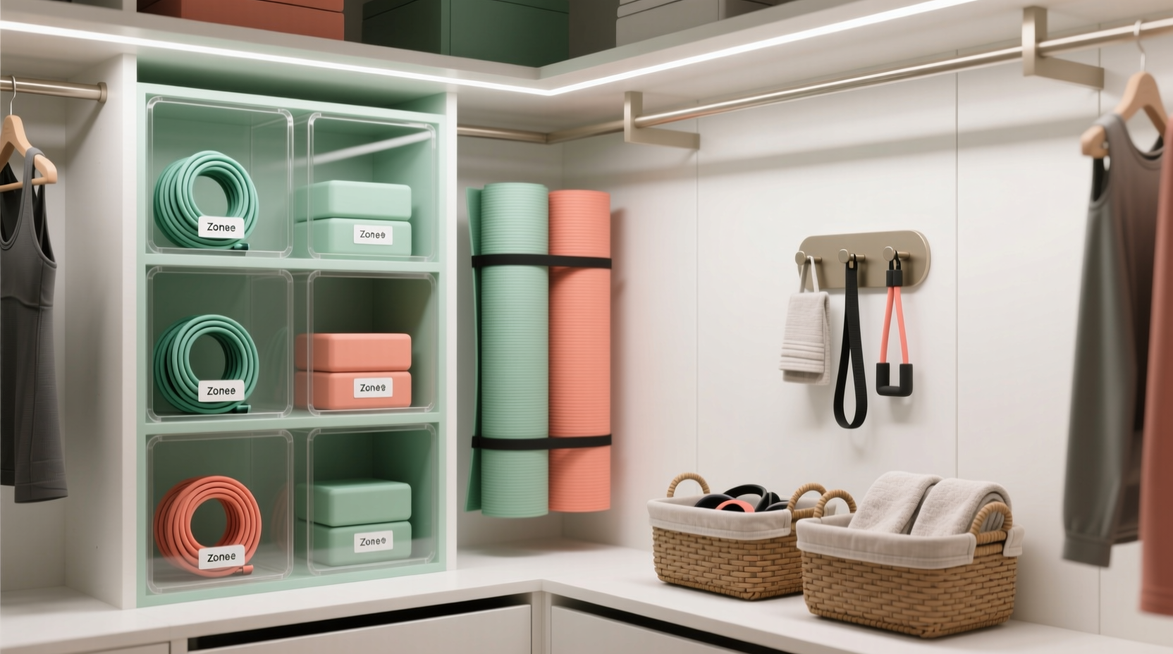 closet organization tips for home gym gear