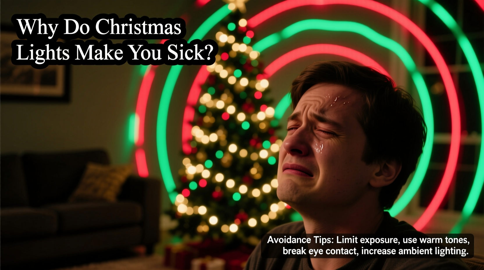 why do certain christmas light patterns trigger motion sickness and how to avoid them