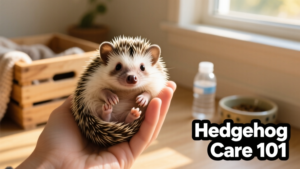 Gentle hand-holding session with a relaxed hedgehog partially unrolled, showing curious expression