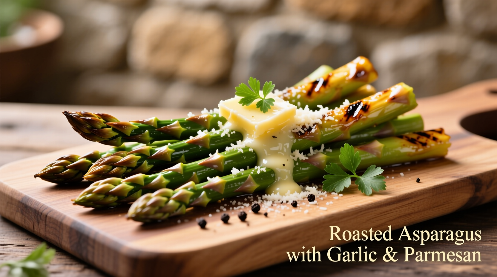 Perfectly roasted asparagus with garlic and parmesan