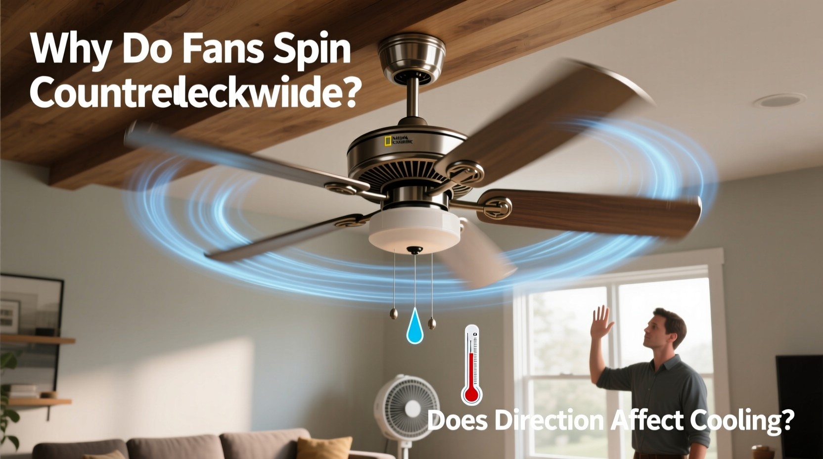 why do fans spin counterclockwise and does direction affect cooling