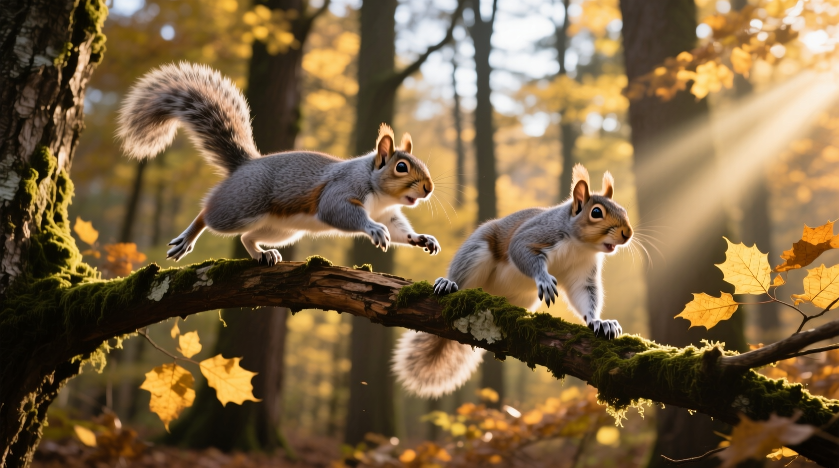 why do squirrels chase each other through trees territorial or playful