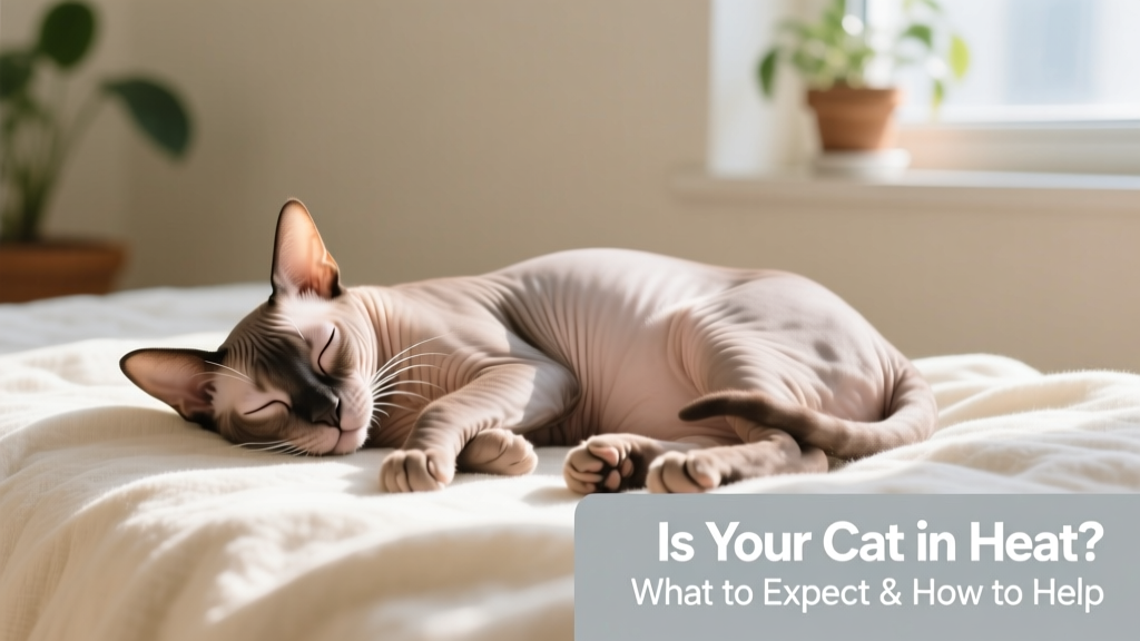 Happy, relaxed spayed cat napping peacefully on a clean, soft surface