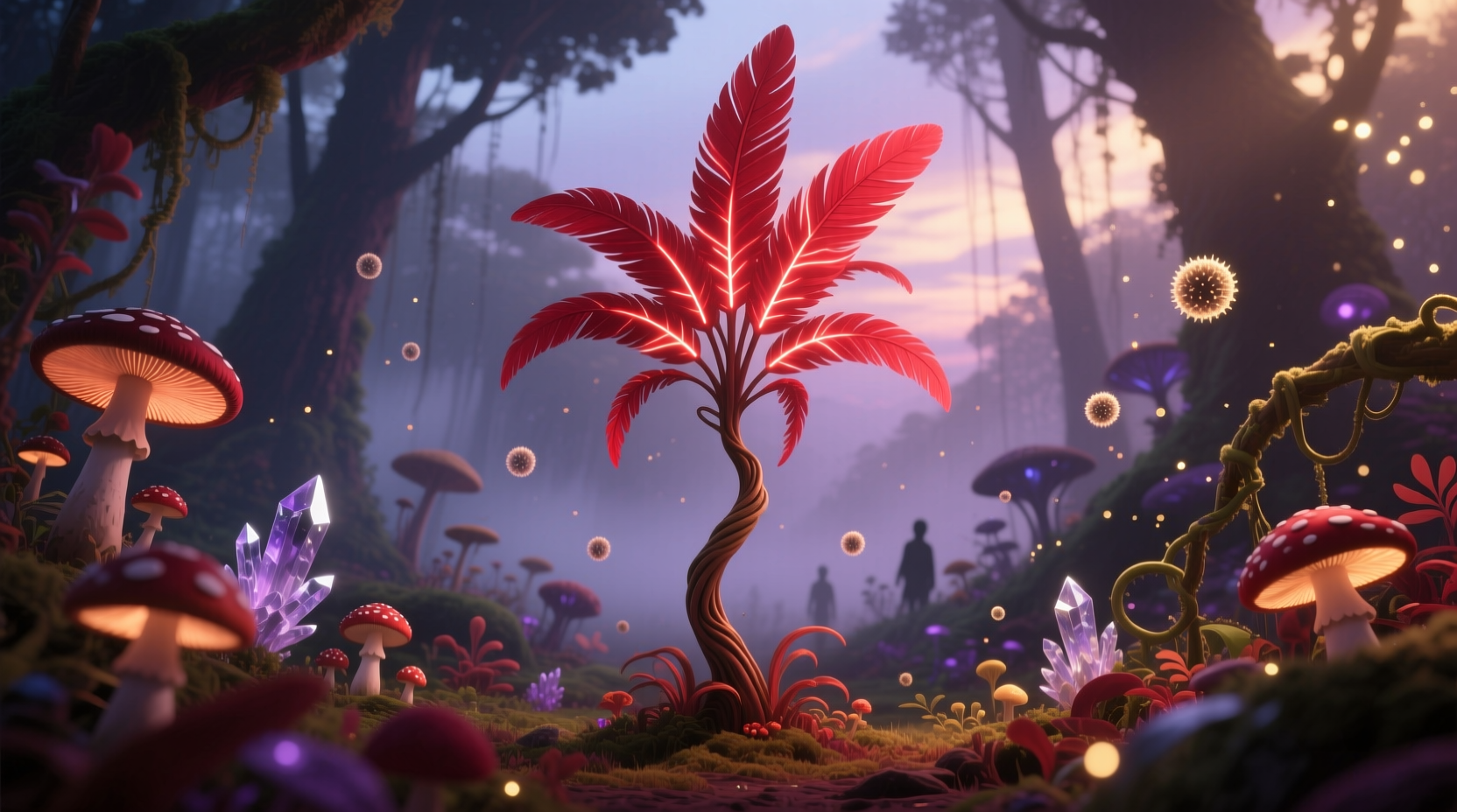 red feathery plant