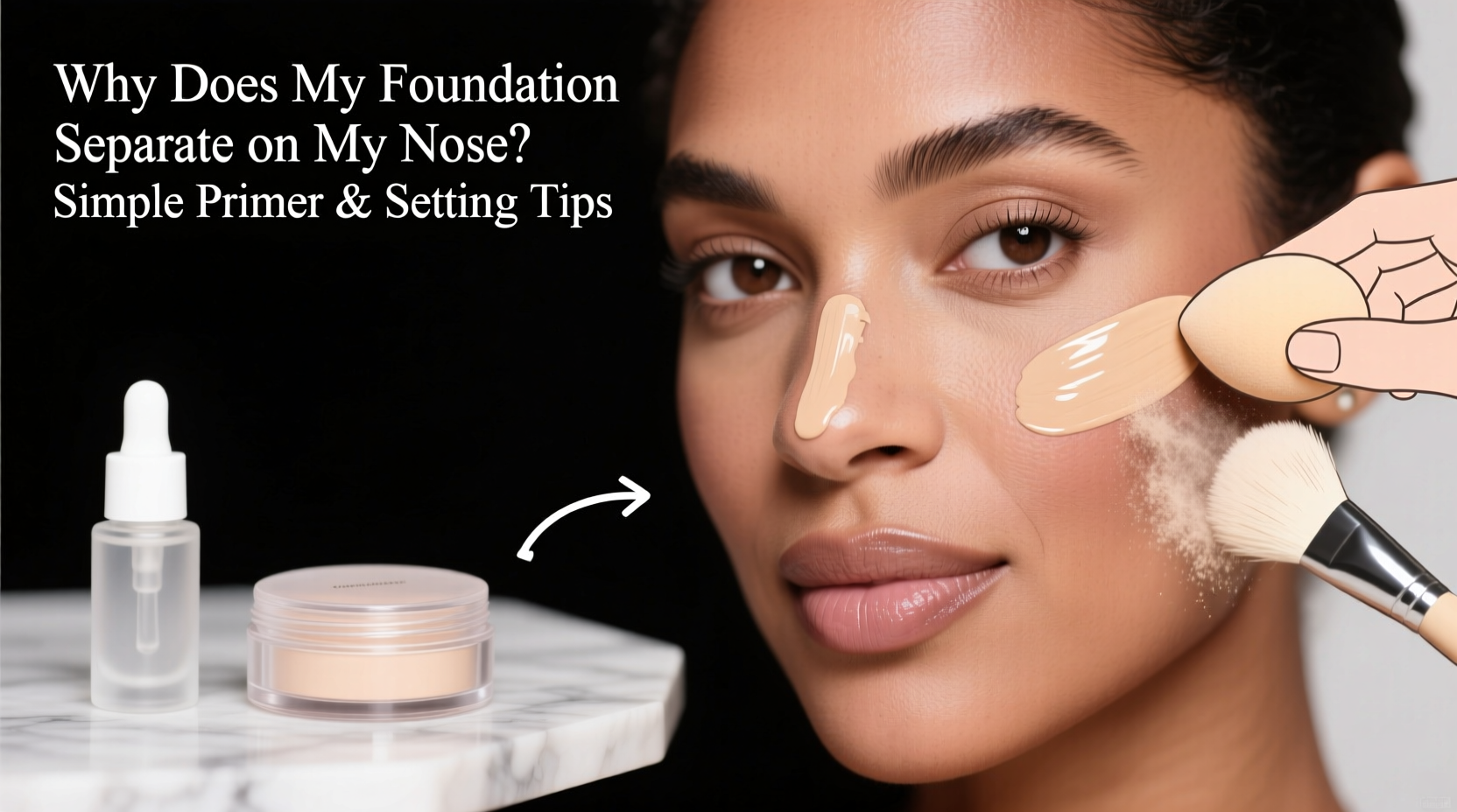 why does my foundation separate on my nose simple primer and setting tips