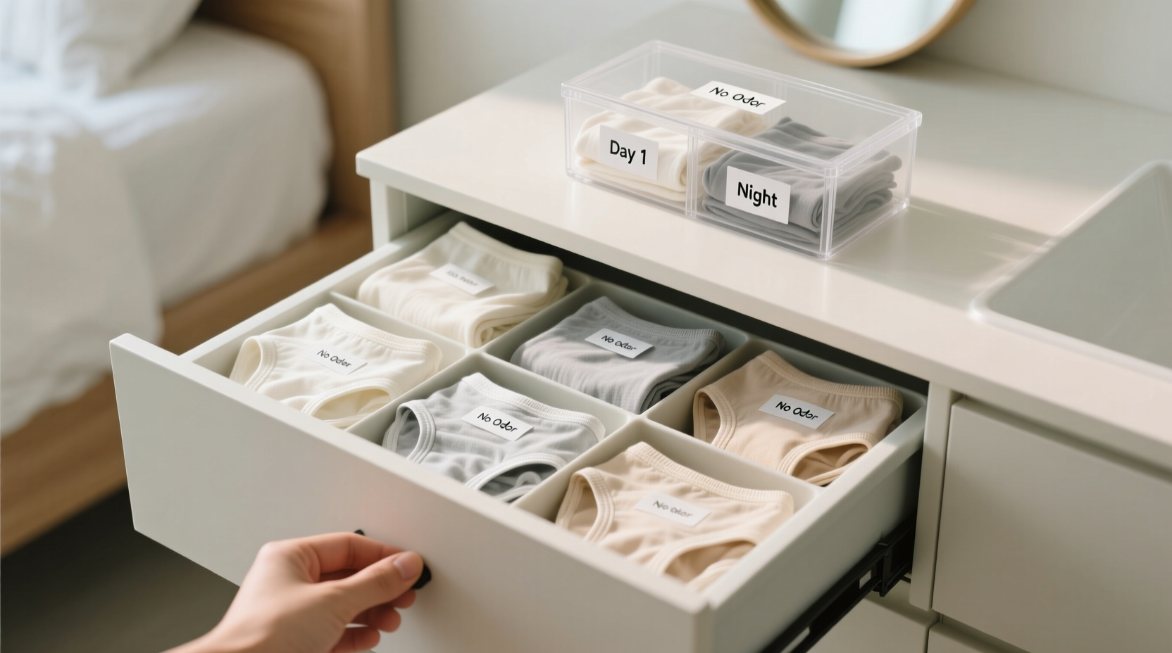 closet organization tips for period underwear