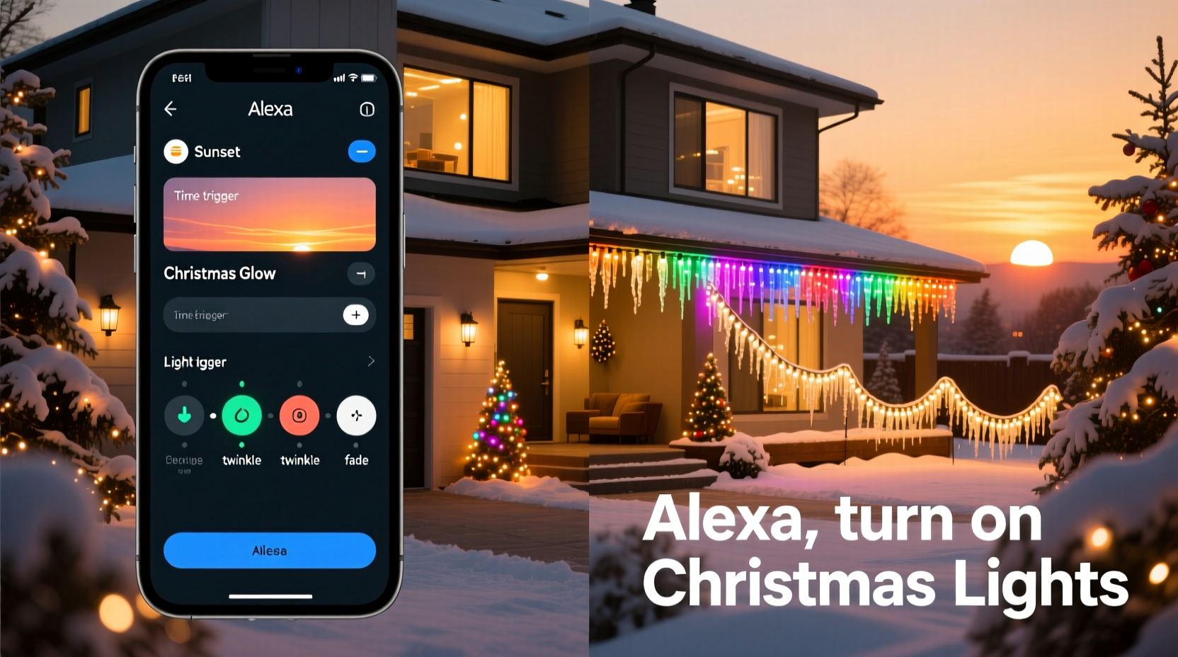 how to use alexa routines to automate your entire christmas light display at sunset