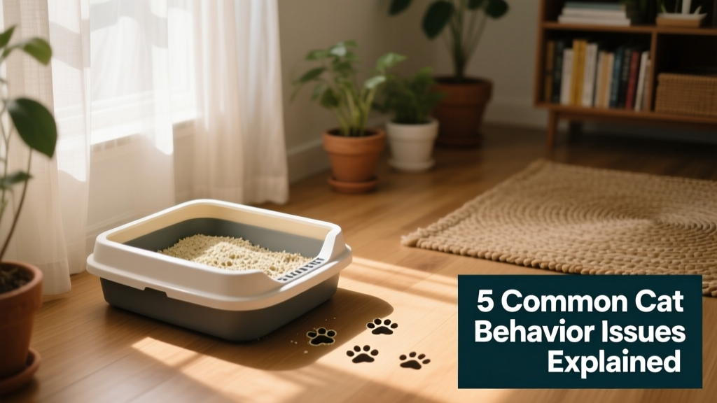 A clean, uncovered litter box with fine, unscented litter in a quiet corner of a sunlit room
