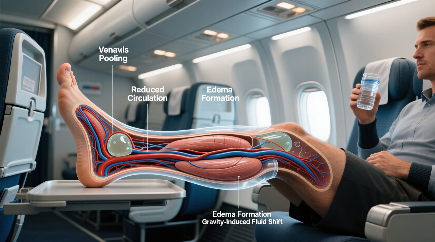 why do my feet swell after flying and what can i do to reduce it