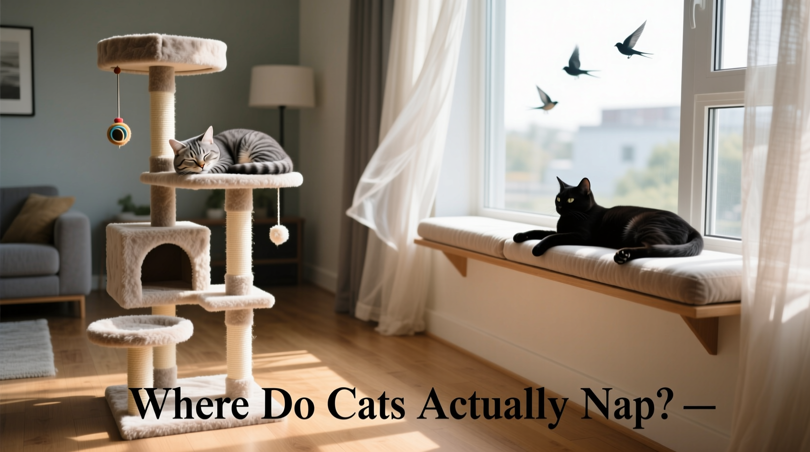 indoor cat tree vs window perch where do cats actually nap