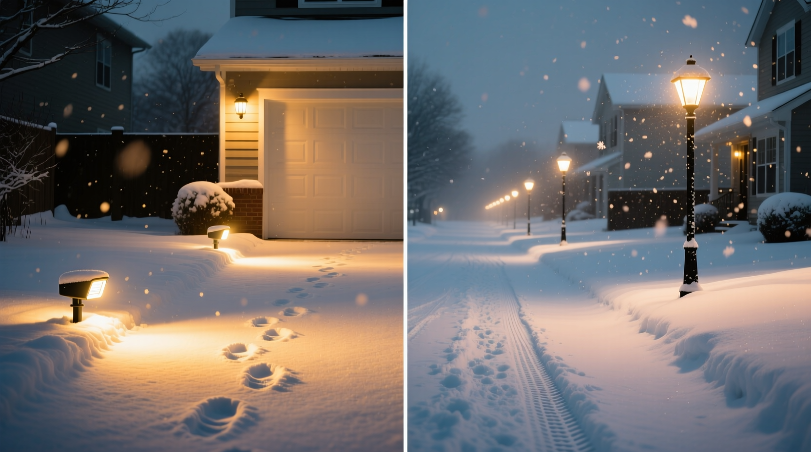 motion sensor pathway lights vs static ones for snowy driveways