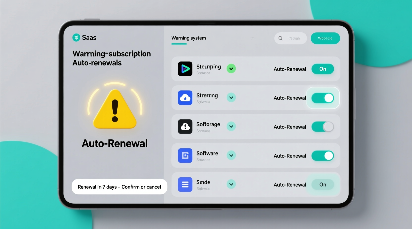set up advance warnings for all subscription auto renew