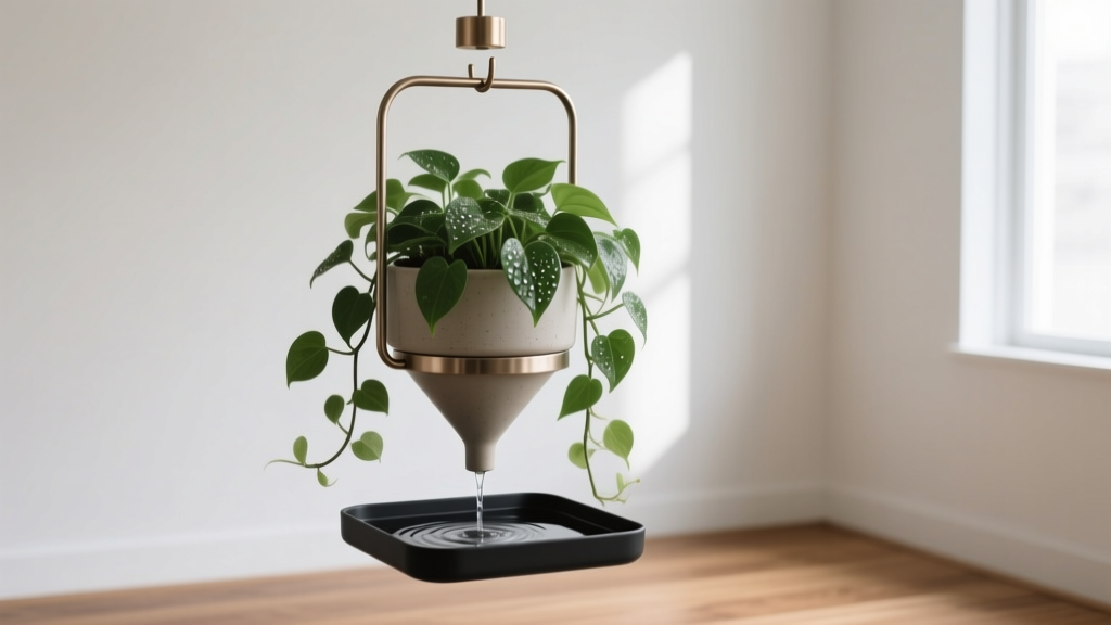 Low-Maintenance Drip-Catch Hanging Planter System