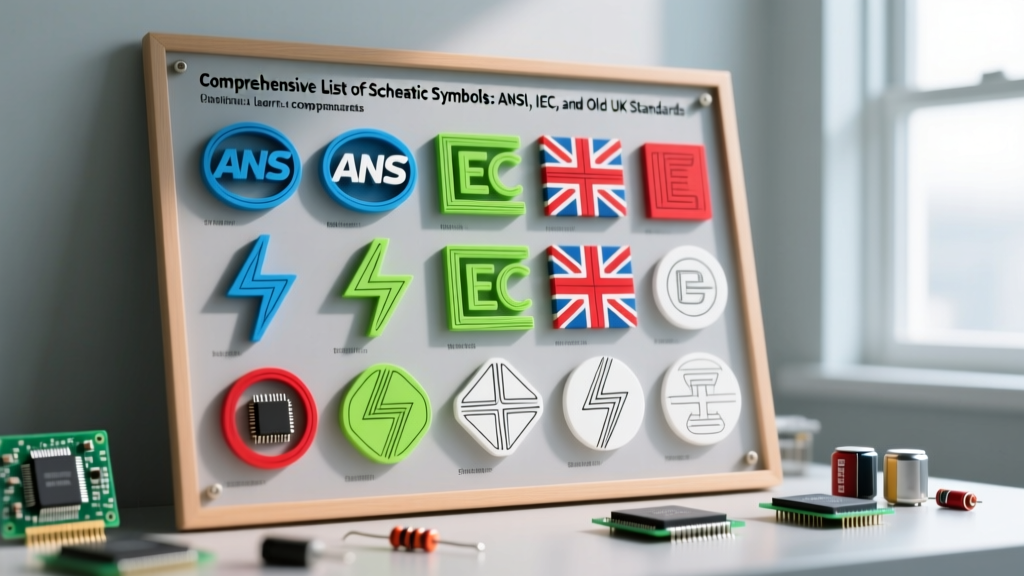Comprehensive List of Schematic Symbols: ANSI, IEC, and Old UK Standards